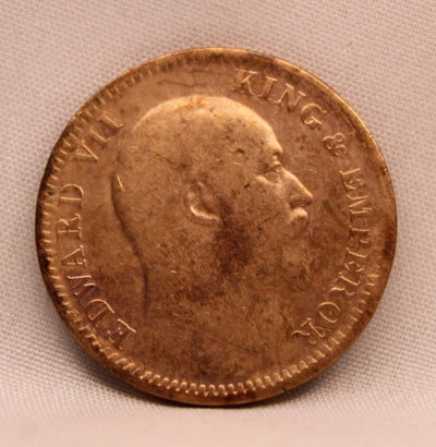 1\4 Anna 1909 Edward VII Bronze coins