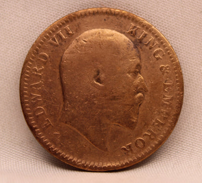 1\4 Anna 1909 Edward VII Bronze coins