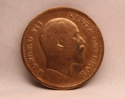 Quarter Anna 1909 Edward VII Bronze coins