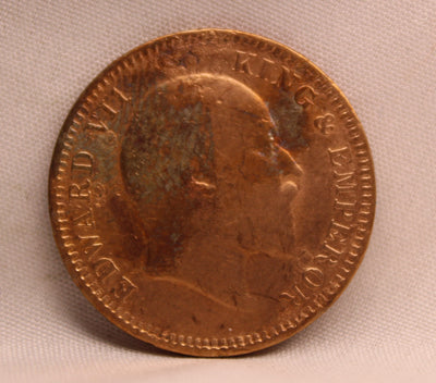 1\4 Anna 1909 Edward VII Bronze coins