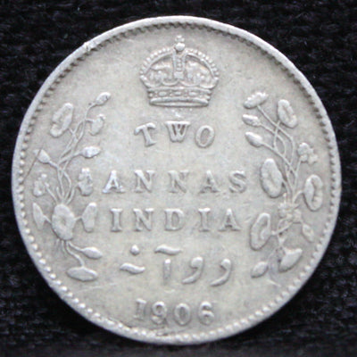 2 Annas 1906 Edward VII Silver coins