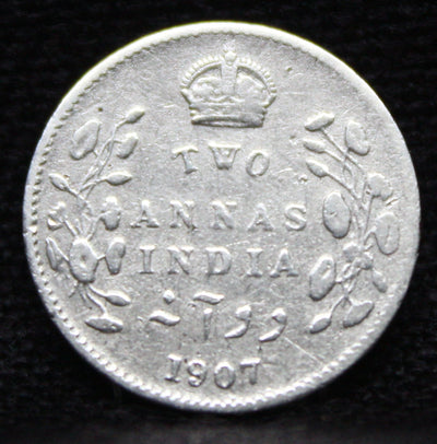 2 Annas 1907 Edward VII Silver coins