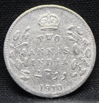 2 Annas 1910 Edward VII Silver coins