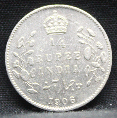 Quarter Rupees 1906 Edward VII Silver coins