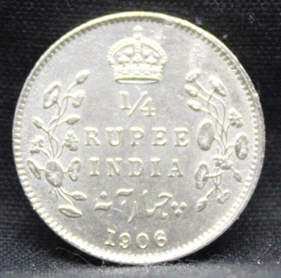 1\4 Rupees 1906 Edward VII Silver coins