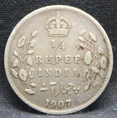 1\4 Rupees 1907 Edward VII Silver coins