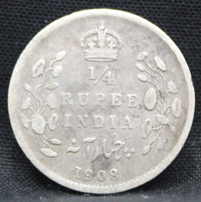 1\4 Rupees 1908 Edward VII Silver coins