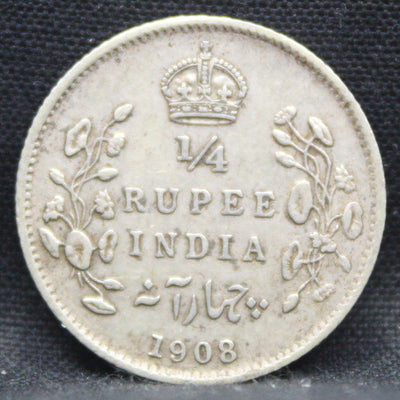 1\4 Rupees 1908 Edward VII Silver coins