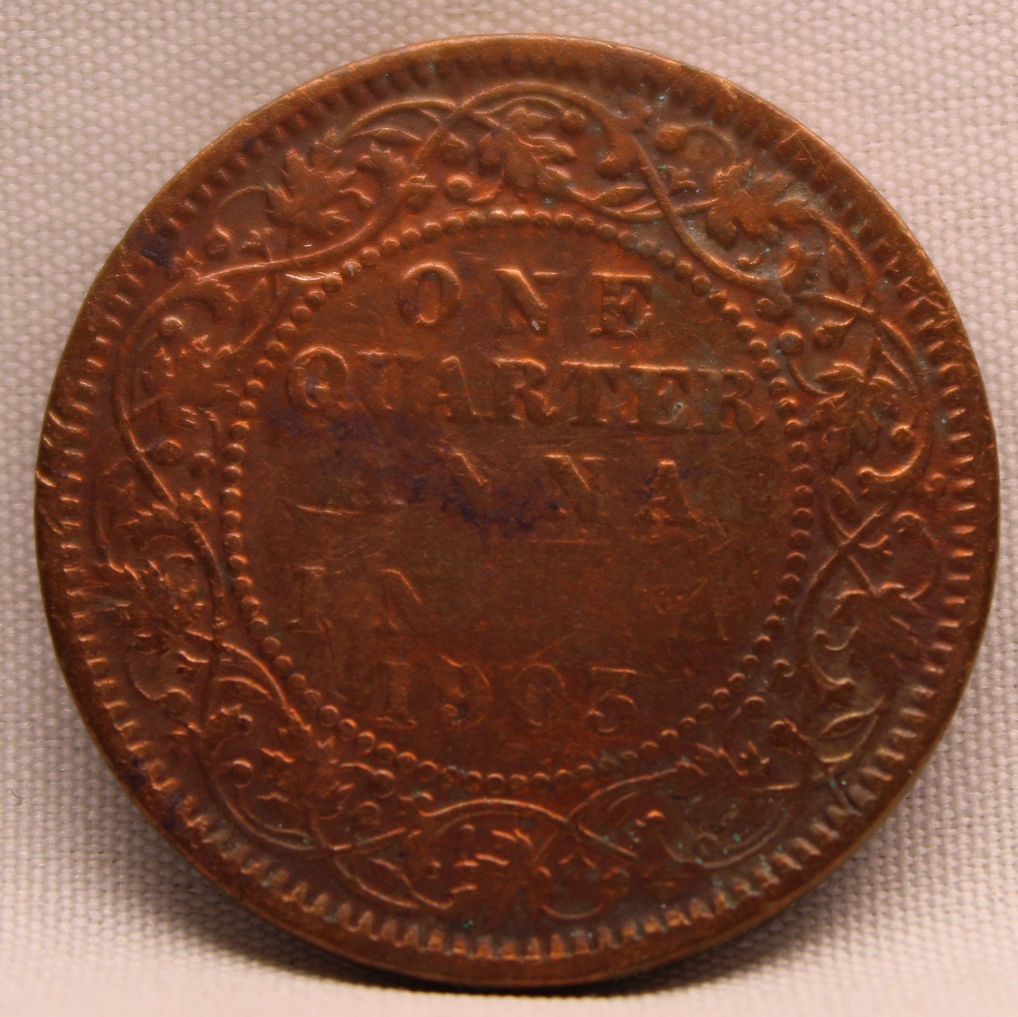 1\4 Anna 1903 Edward VII Bronze coins