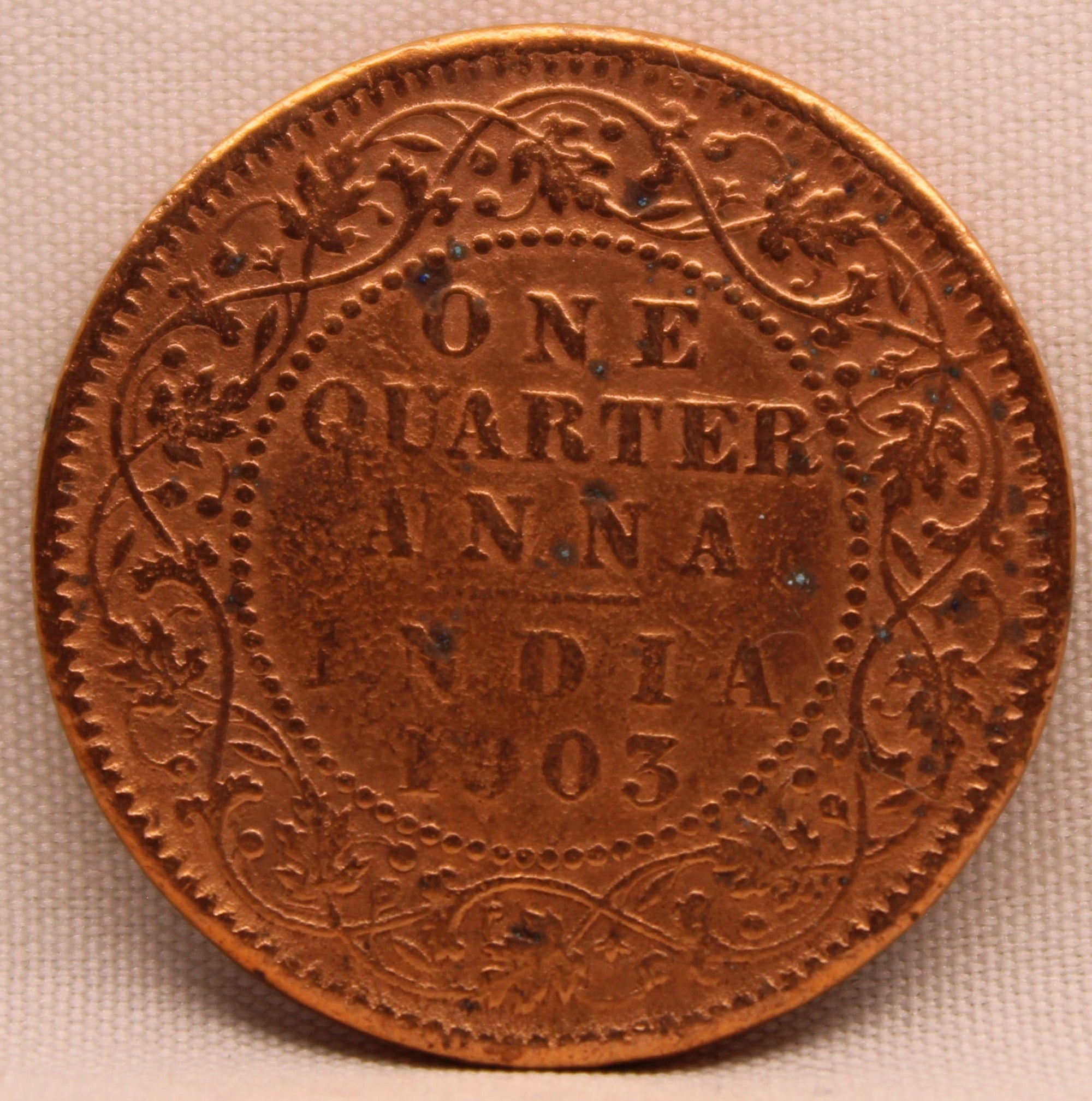 1\4 Anna 1903 Edward VII Bronze coins