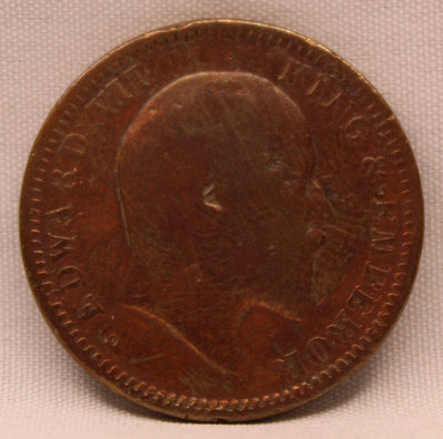 1\4 Anna 1904 Edward VII Bronze coins