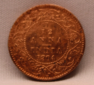 1\12 Anna 1904 Edward VII Copper coins