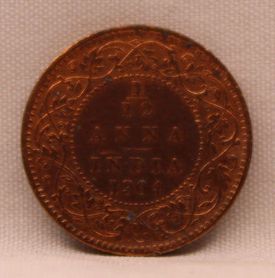 1\12 Anna 1904 Edward VII Copper coins