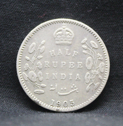 Half Rupee 1905 Edward VII Silver coins