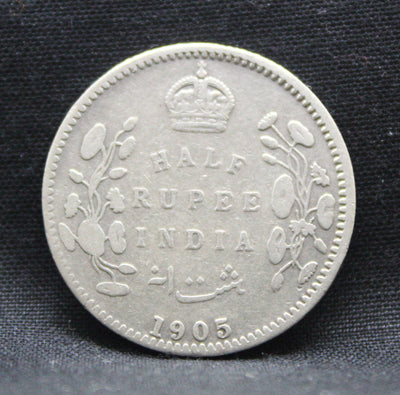 Half Rupee 1905 Edward VII Silver coins