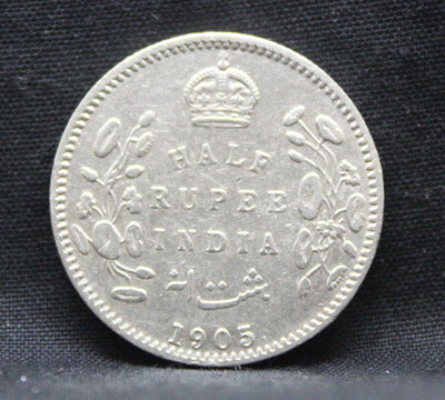 Half Rupee 1905 Edward VII Silver coins