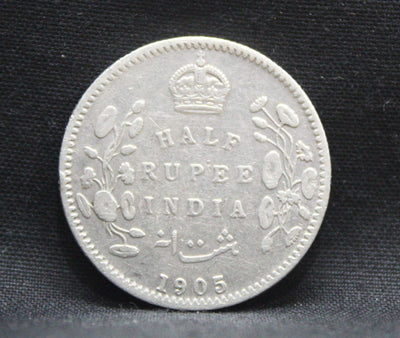 Half Rupee 1905 Edward VII Silver coins