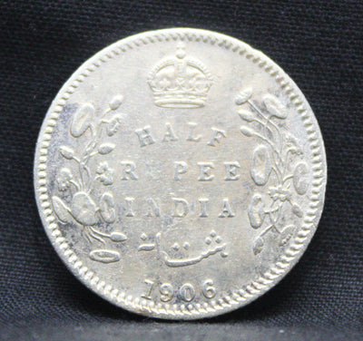 Half Rupee 1906 Edward VII Silver coins