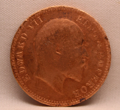 1\4 Anna 1906 Edward VII Bronze coins