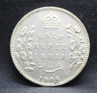 Half Rupee 1906 Edward VII Silver coins