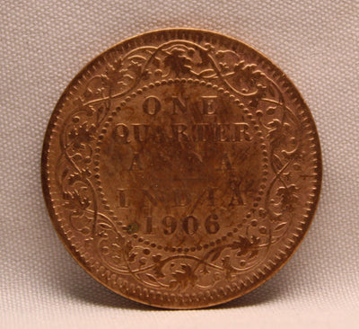 Quarter Anna 1906 Edward VII Copper coins