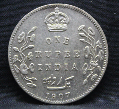 1 Rupee 1907 Edward VII Silver coins