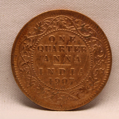 1\4 Anna 1907 Edward VII Bronze coins