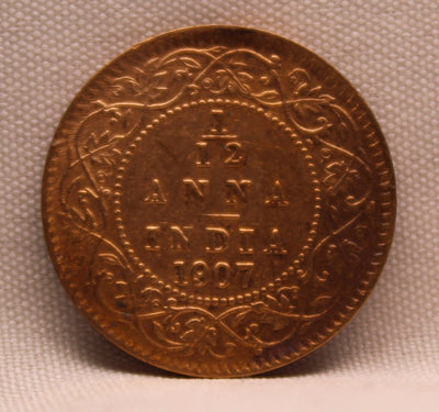 1\12 Anna 1907 Edward VII Copper coins