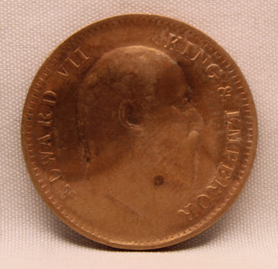 1\4 Anna 1907 Edward VII Bronze coins