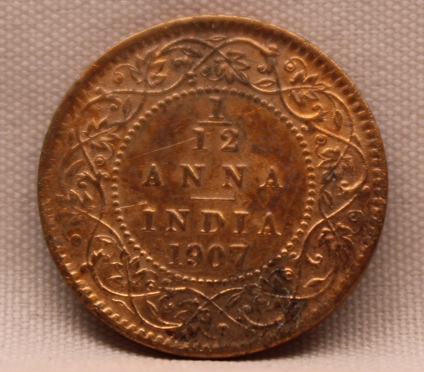 1\12 Anna 1907 Edward VII Copper coins