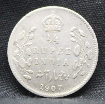 1\4 Rupees 1907 Edward VII Silver coins