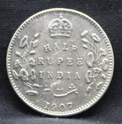 Half Rupee 1907 Edward VII Silver coins