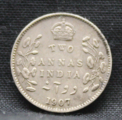 2 Annas 1907 Edward VII Silver coins