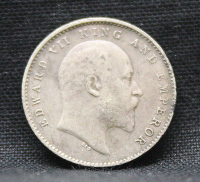 2 Annas 1907 Edward VII Silver coins