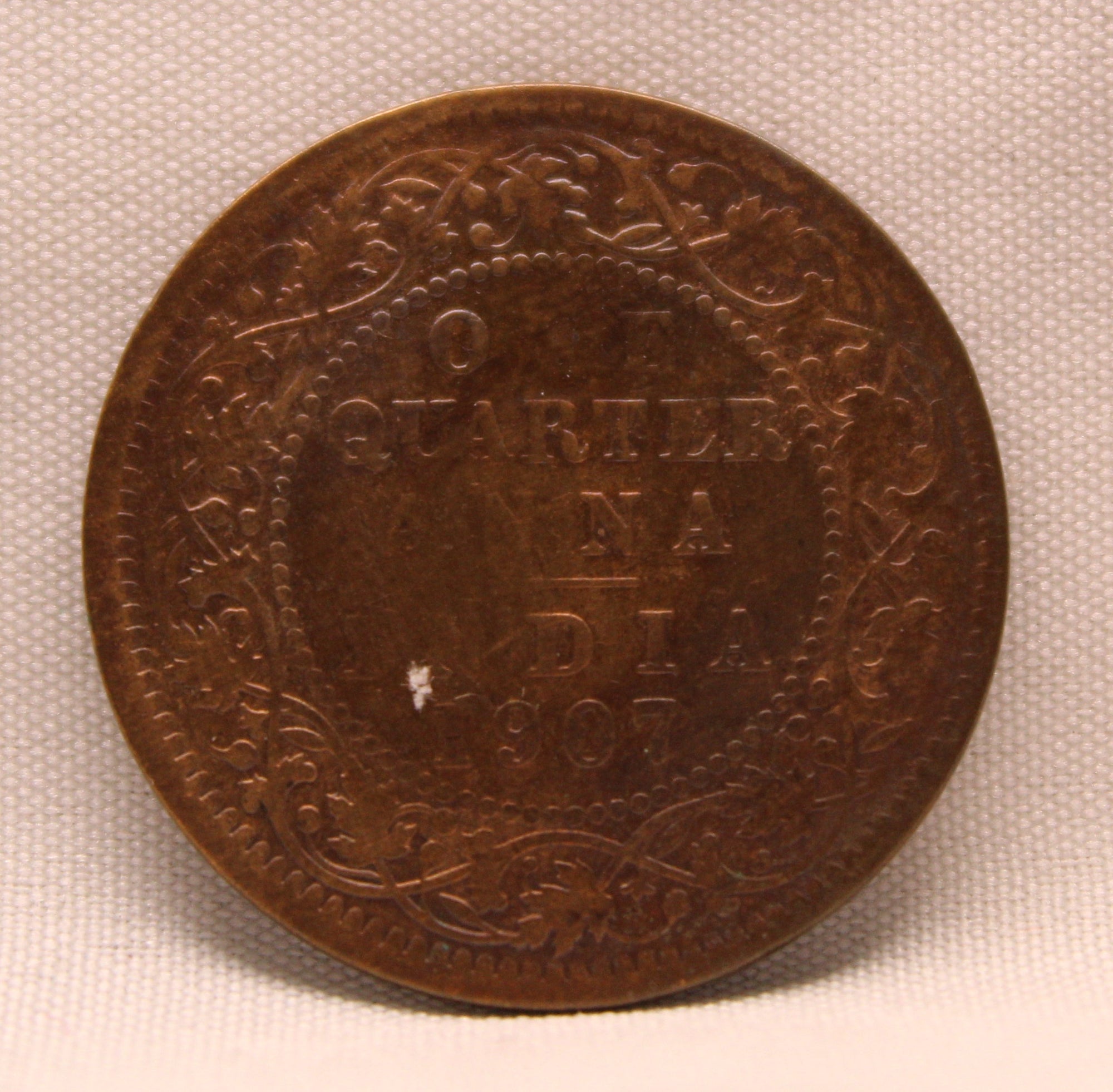 1\4 Anna 1907 Edward VII Bronze coins