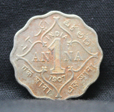 1 Anna 1907 Edward VII Copper-Nickel coins