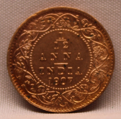 1\12 Anna 1907 Edward VII Copper coins