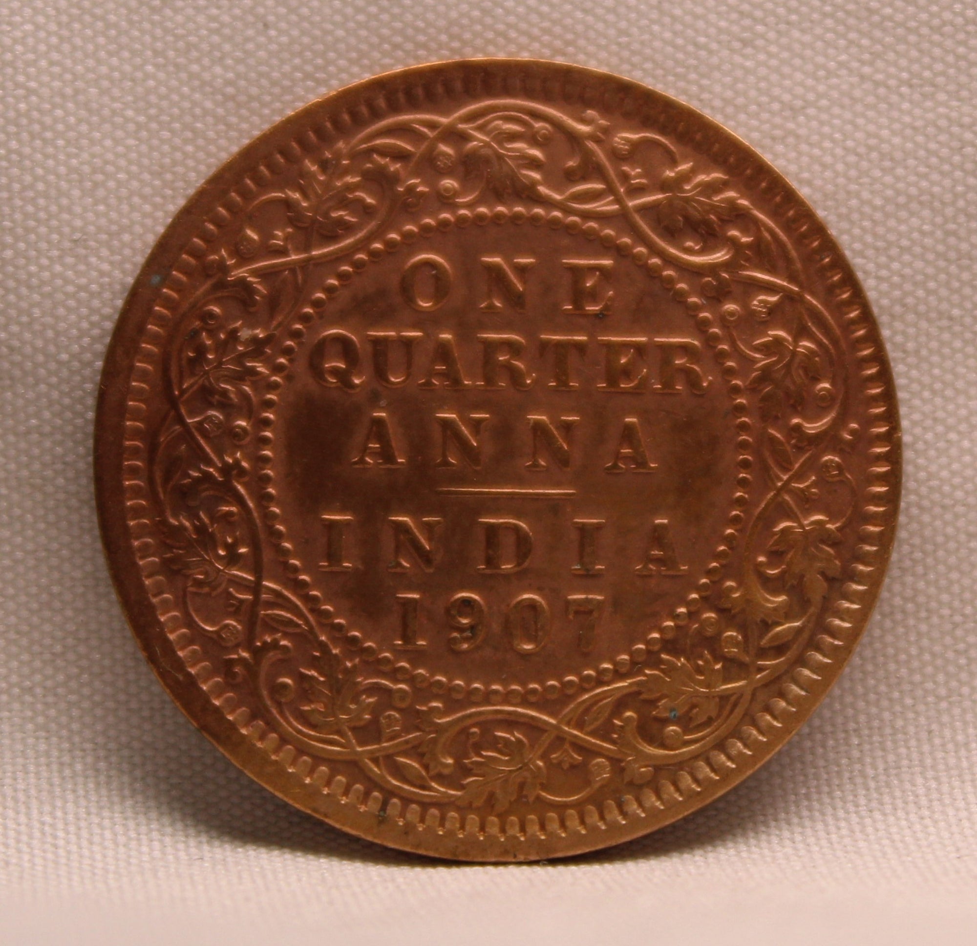 1\4 Anna 1907 Edward VII Bronze coins