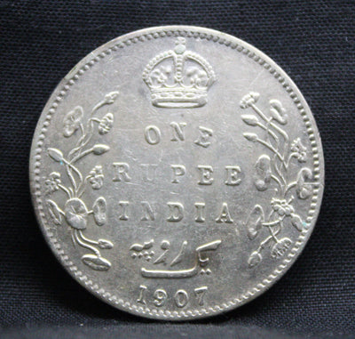 1 Rupee 1907 Edward VII Silver coins