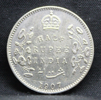 Half Rupee 1907 Edward VII Silver coins