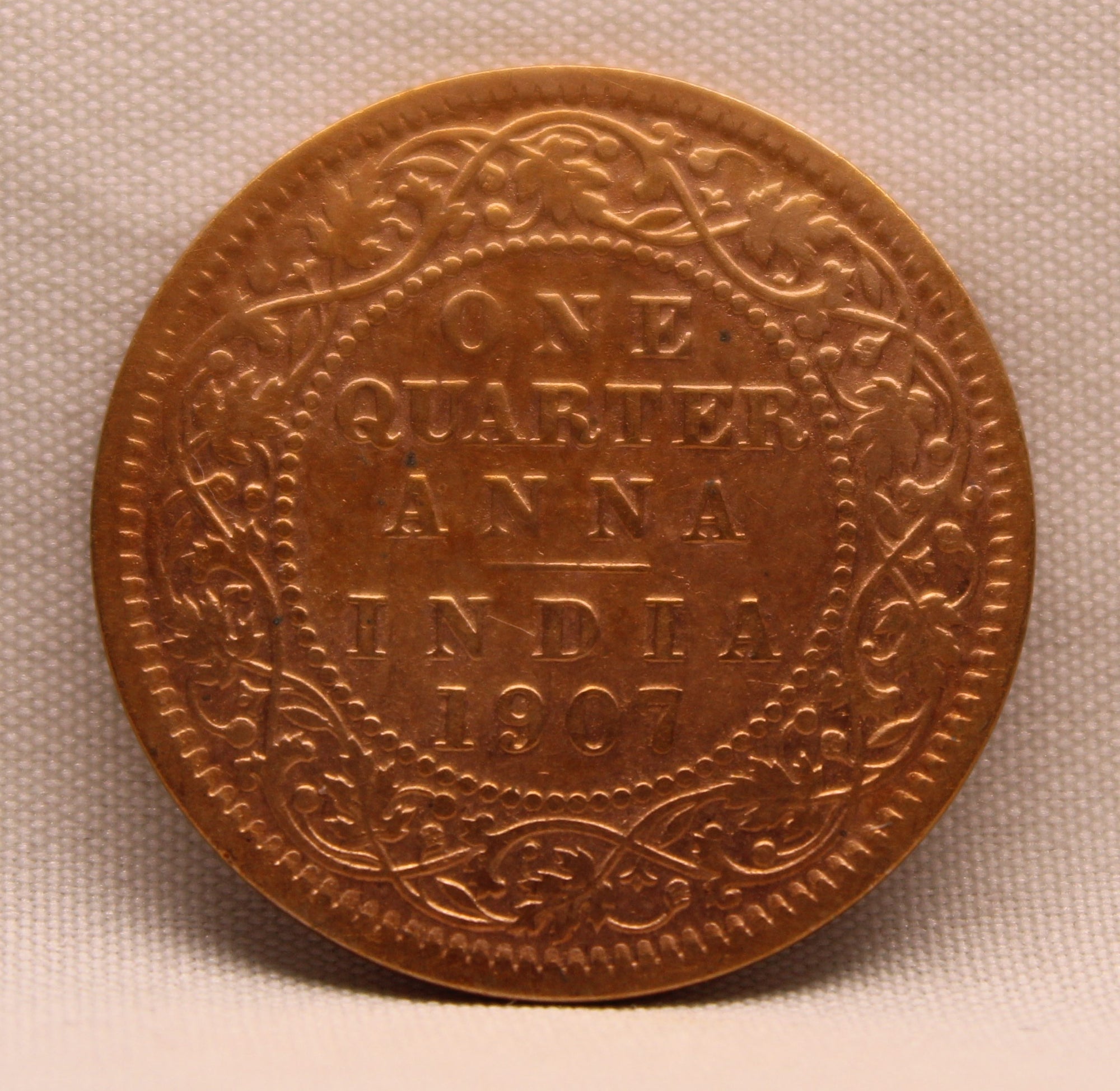 1\4 Anna 1907 Edward VII Bronze coins