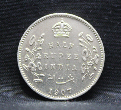 Half Rupee 1907 Edward VII Silver coins