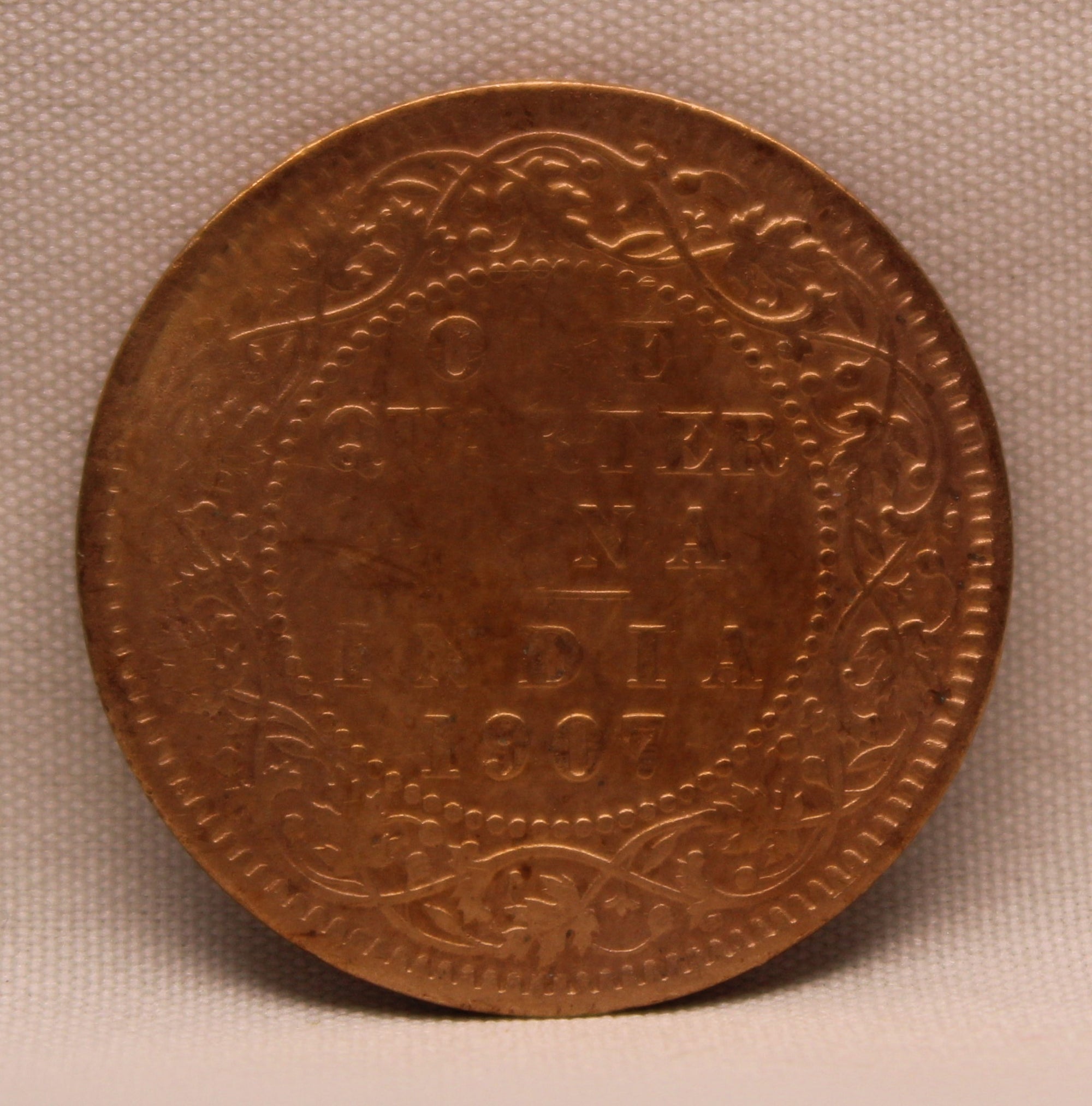 1\4 Anna 1907 Edward VII Bronze coins