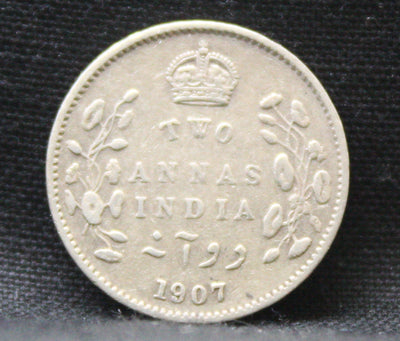 2 Annas 1907 Edward VII Silver coins