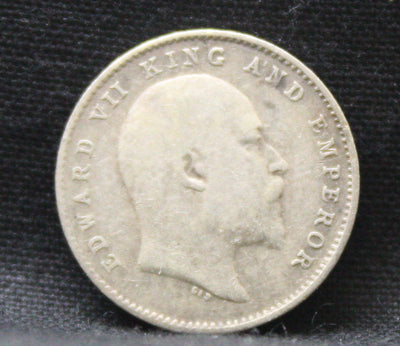 2 Annas 1907 Edward VII Silver coins