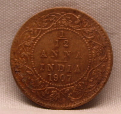 1\12 Anna 1907 Edward VII Copper coins