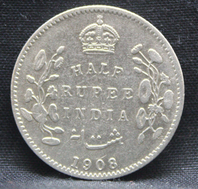 Half Rupee 1908 Edward VII Silver coins