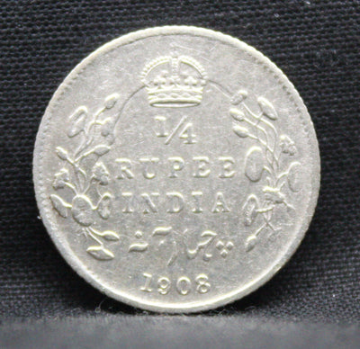 1\4 Rupees 1908 Edward VII Silver coins