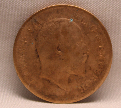 1\4 Anna 1908 Edward VII Bronze coins