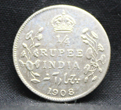 1\4 Rupees 1908 Edward VII Silver coins